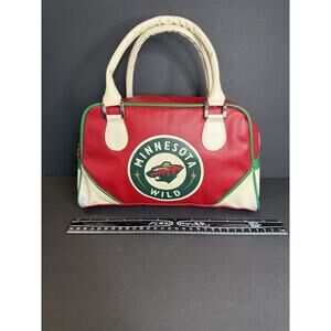 Minnesota Wild MVP Purse Handbag Retro Red Green Vinyl NHL Logo Medium Bag